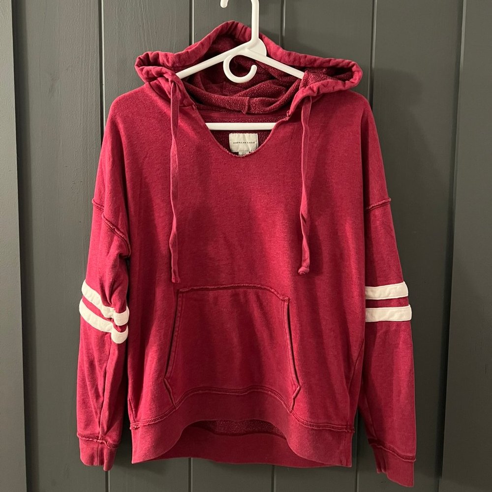 American Eagle Ahh-Mazingly Soft Raw Edge Hoodie, size small.